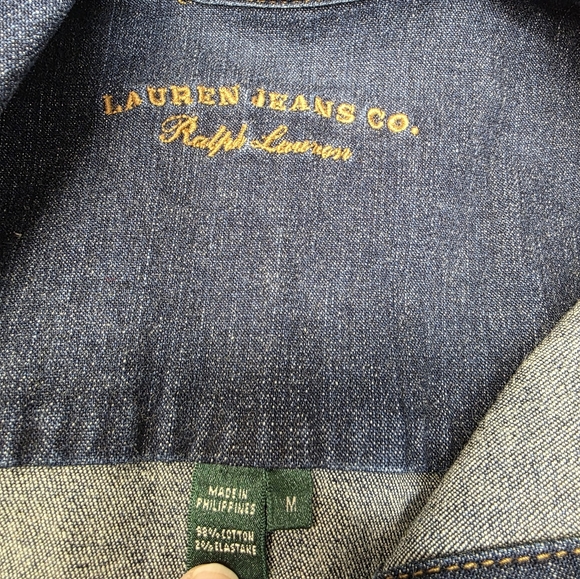 Lauren Jean Co Ralph Lauren Women's Size M Blue Denim Jacket - Picture 8 of 9